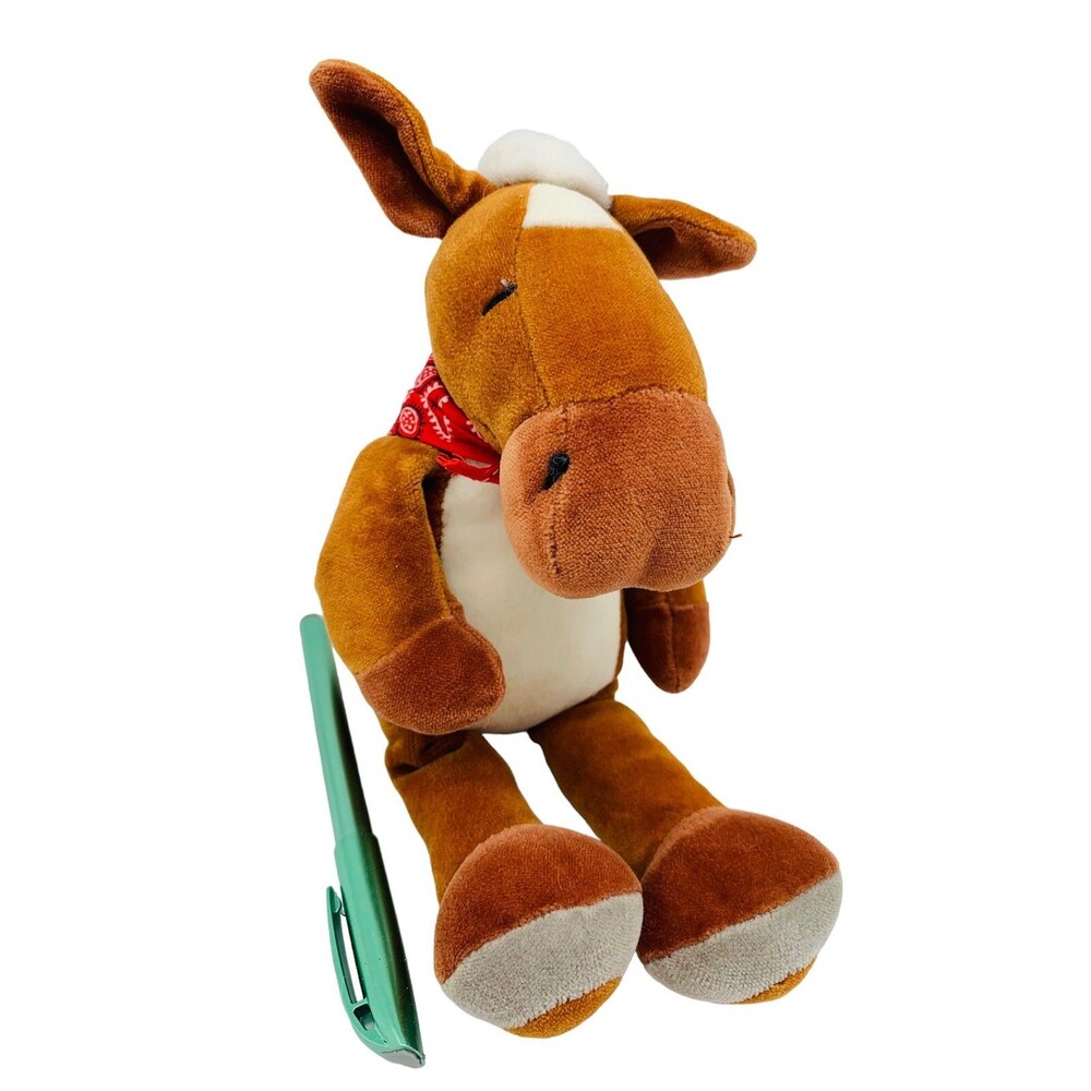 Manhattan Velour Plush Floppy Horse Brown Soft Stuffed Animal Bandana *Faded Tag - Picture 2 of 10